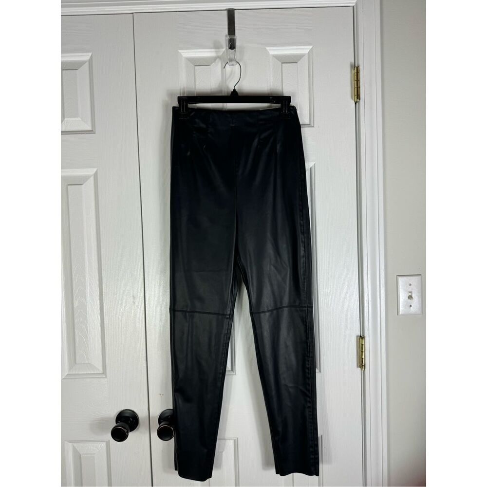 NWT Zara Womens Pleather Black Leggings Size M